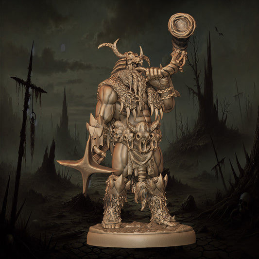 Monolith Arts - Orcs - Shaman Houndmaster - DnD/TTRPG Figure/Miniature