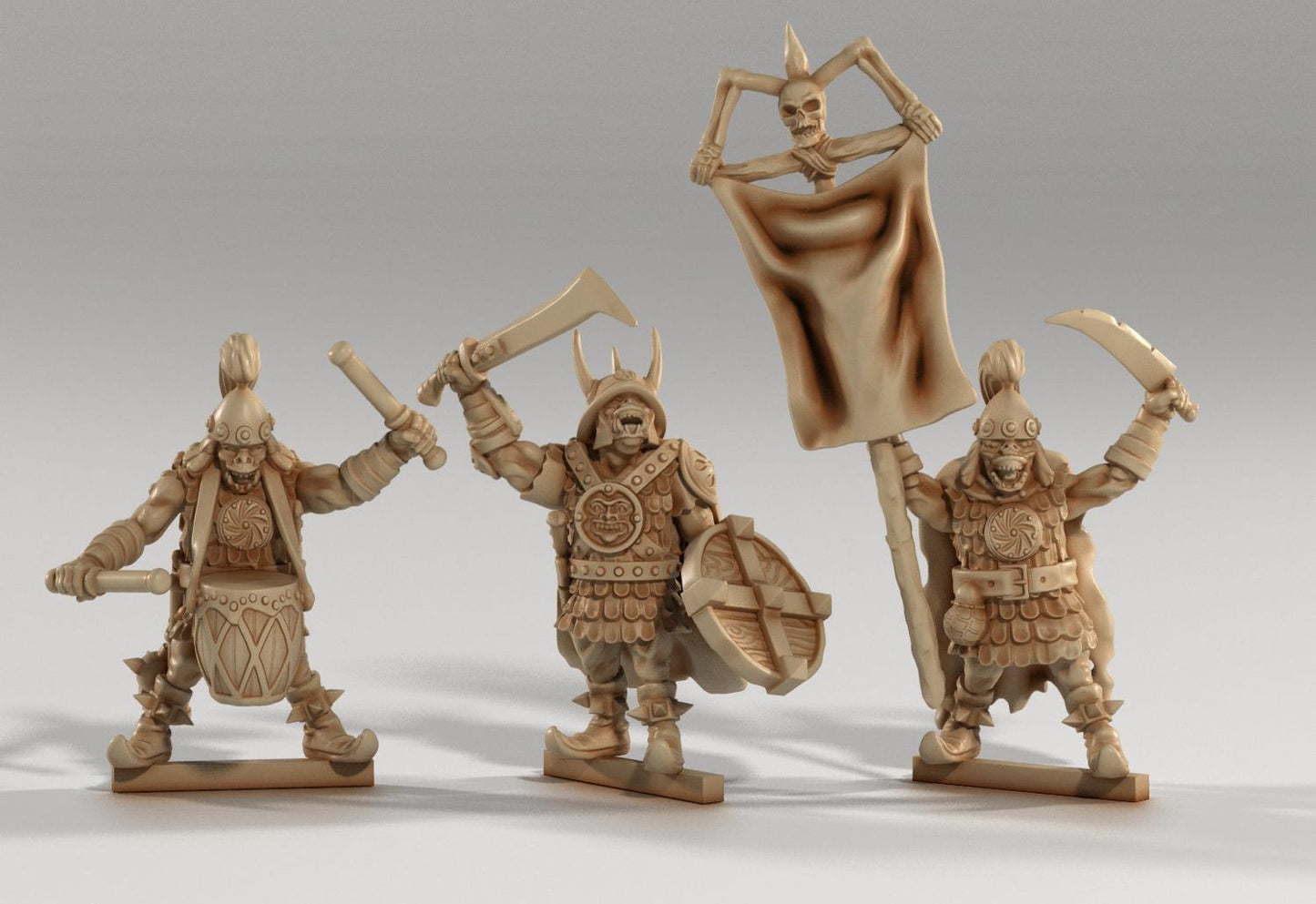 Medusa Miniatures - Orc Soldier Command Unit - DnD/TTRPG/Roleplaying/Wargames