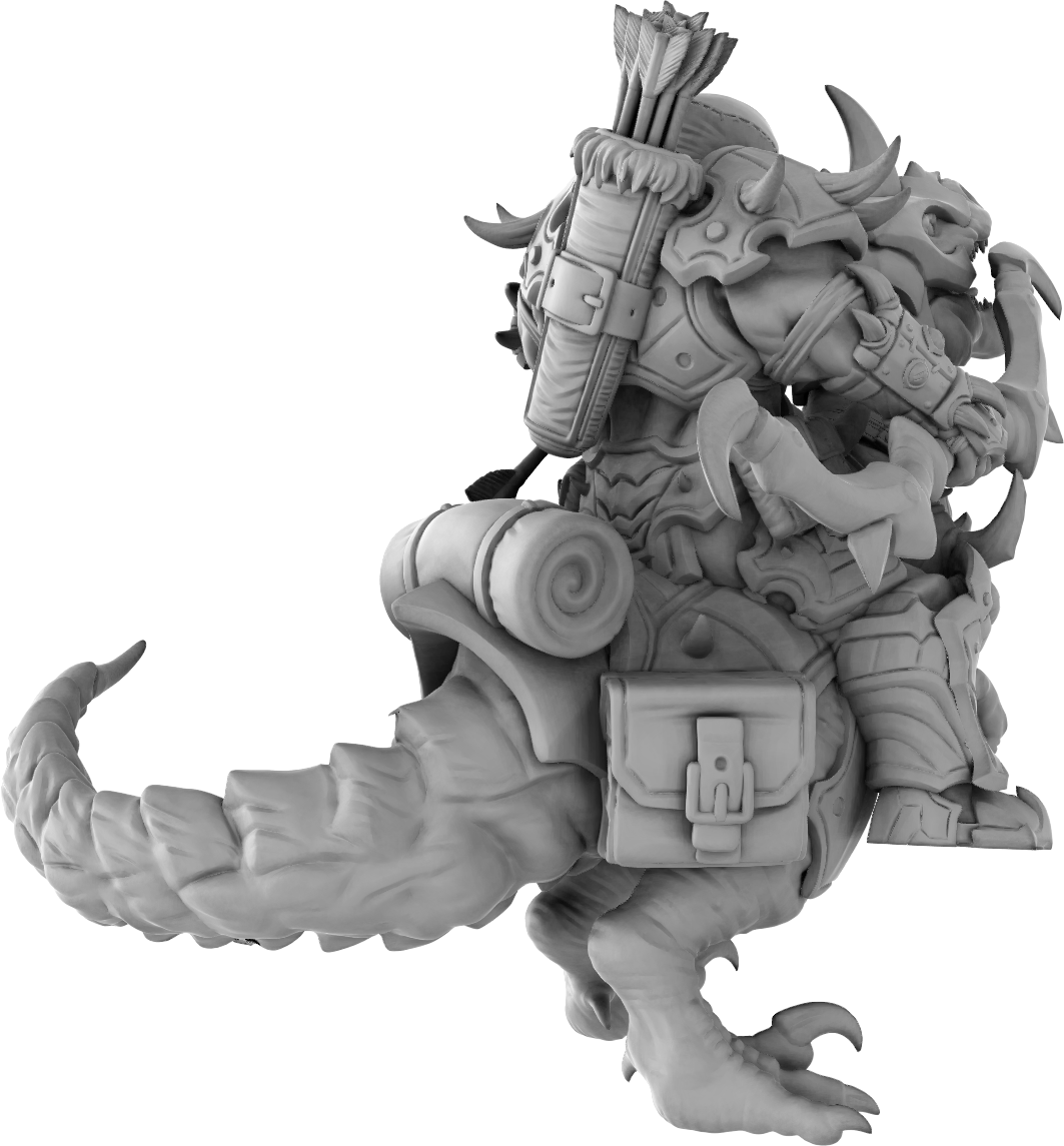 Brayan Nafarrate - Orc w/Velociraptor #1 - DnD/TTRPG Figure/Miniature