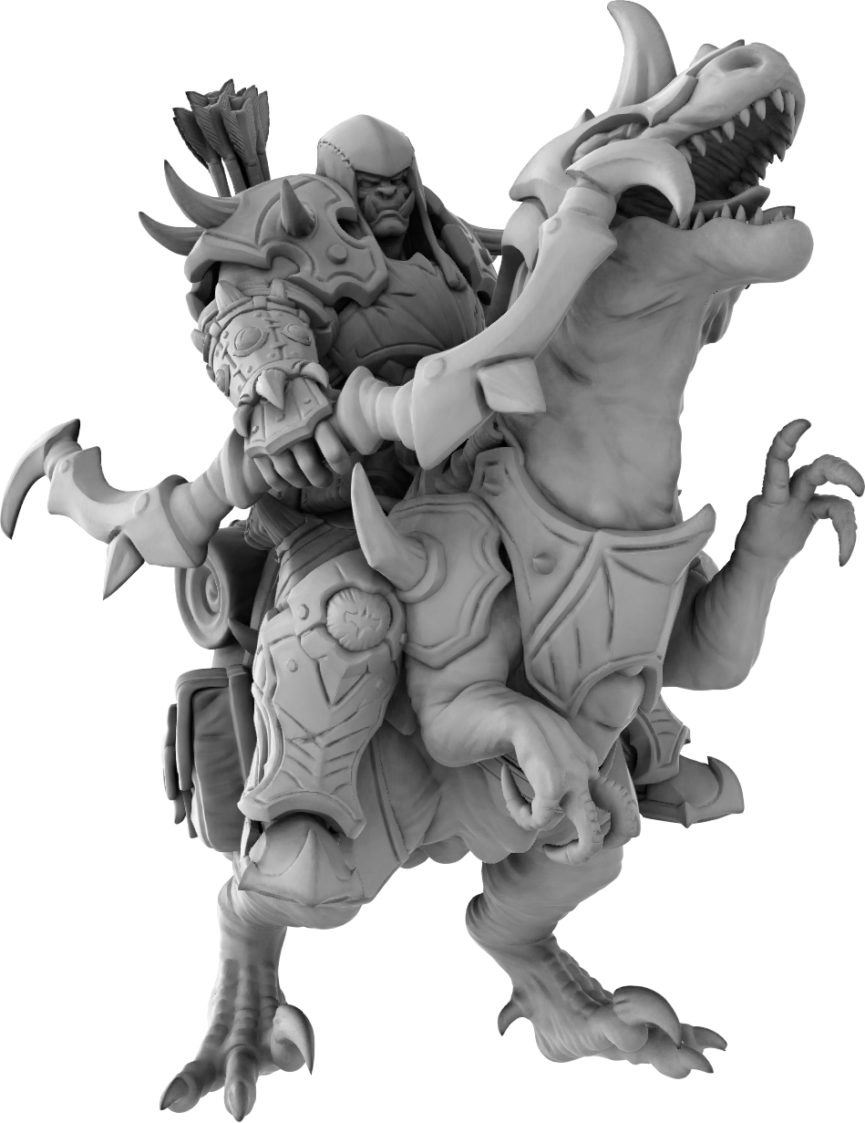 Brayan Nafarrate - Orc w/Velociraptor #1 - DnD/TTRPG Figure/Miniature