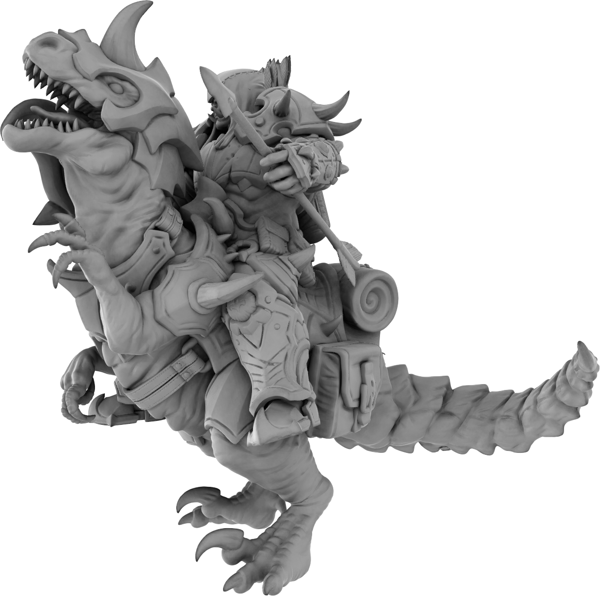 Brayan Nafarrate - Orc w/Velociraptor #1 - DnD/TTRPG Figure/Miniature