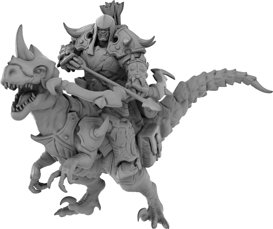 Brayan Nafarrate - Orc w/Velociraptor #2 - DnD/TTRPG Figure/Miniature