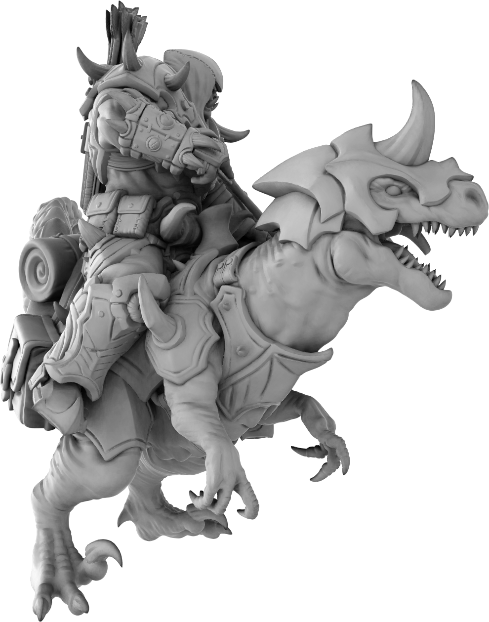 Brayan Nafarrate - Orc w/Velociraptor #2 - DnD/TTRPG Figure/Miniature