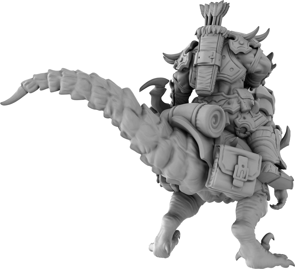 Brayan Nafarrate - Orc w/Velociraptor #2 - DnD/TTRPG Figure/Miniature