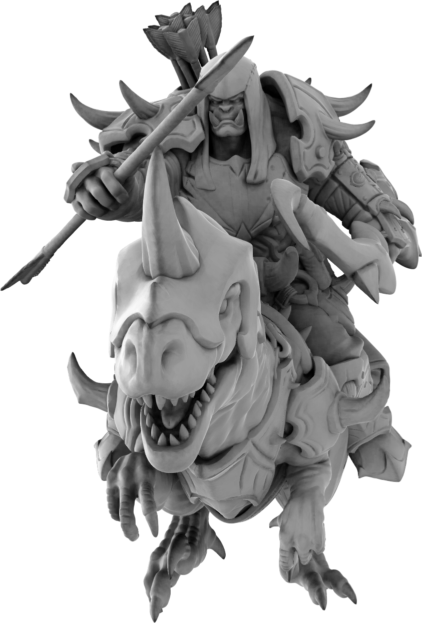 Brayan Nafarrate - Orc w/Velociraptor #3 - DnD/TTRPG Figure/Miniature