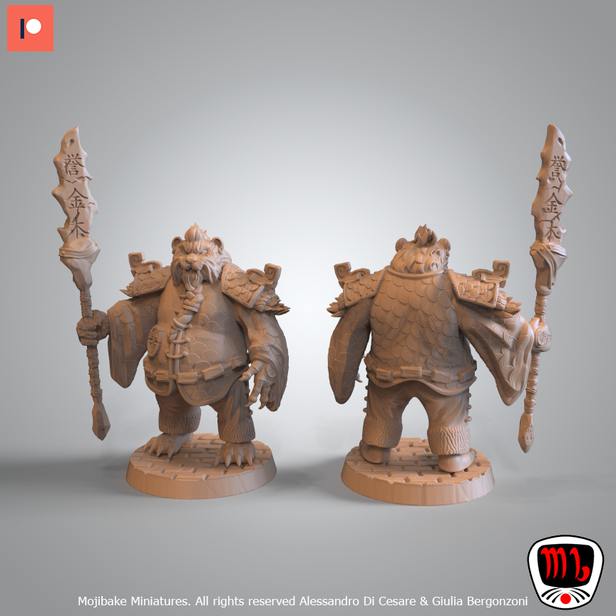 Mojibake - Kaiha Garden - Bearfolk Guards - DnD/TTRPG Figure/Miniature - Helios3DPrinting