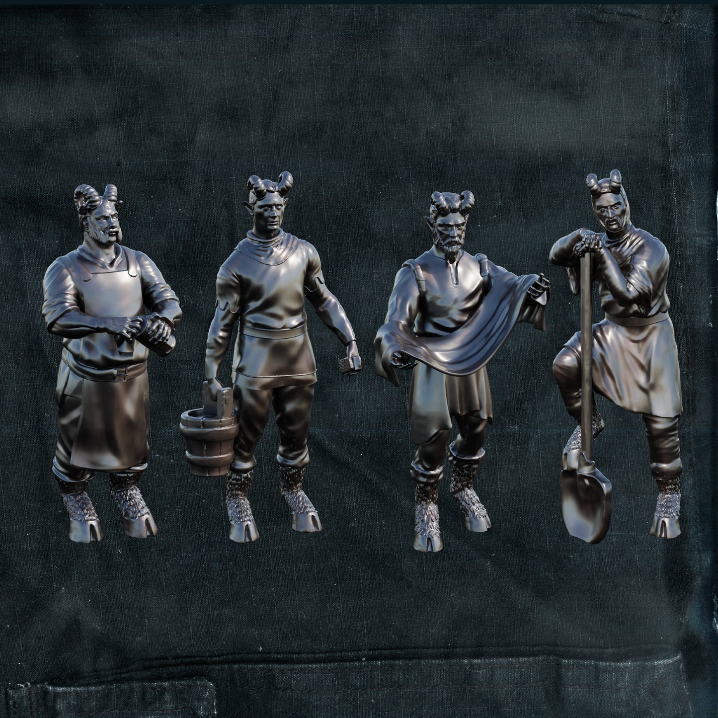 Skadi Studios - Helmsman's Shanties - Satyr Workers  - DnD/TTRPG Figure/Miniature