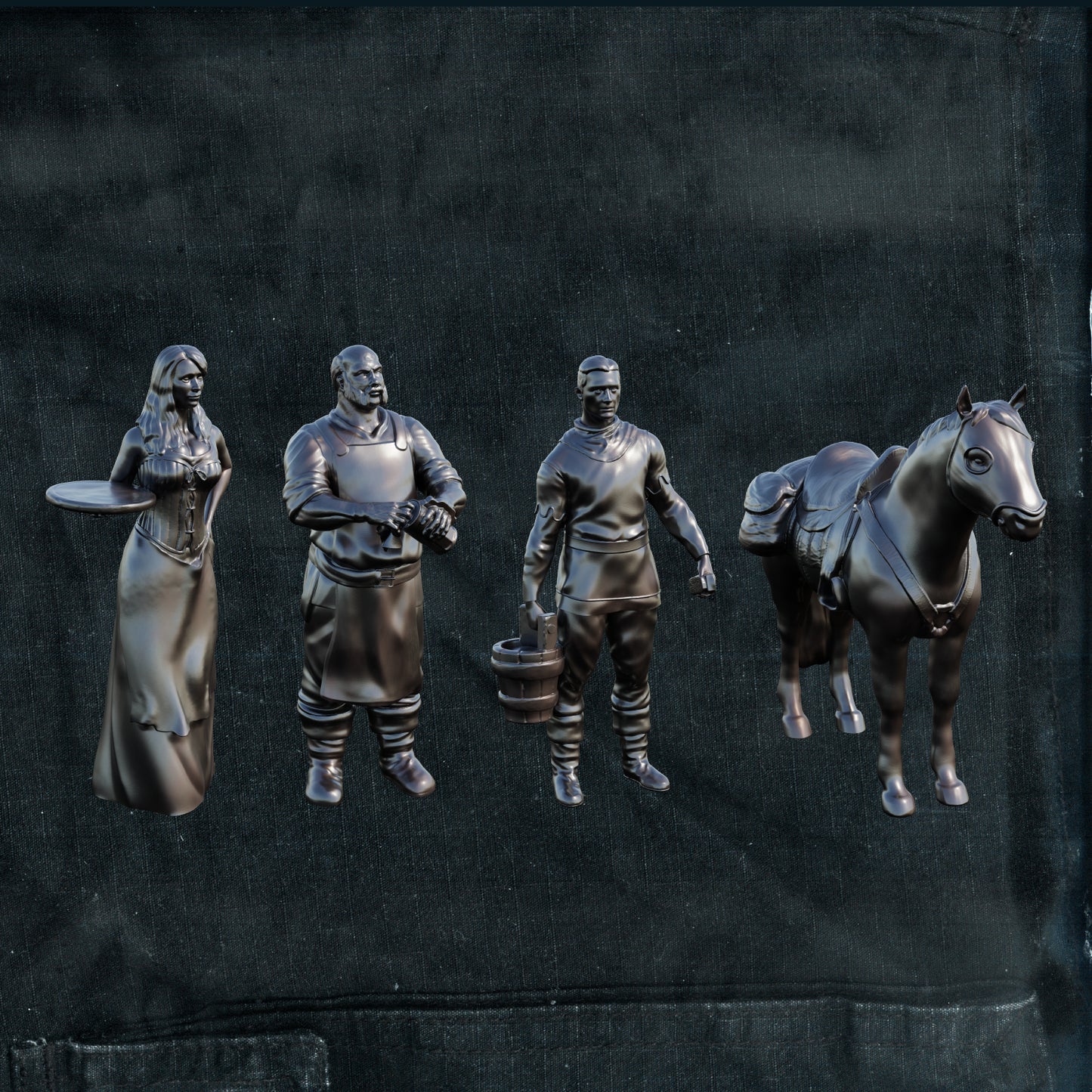 Skadi Studios - Helmsman's Shanties - Tavern Workers - DnD/TTRPG Figure/Miniature