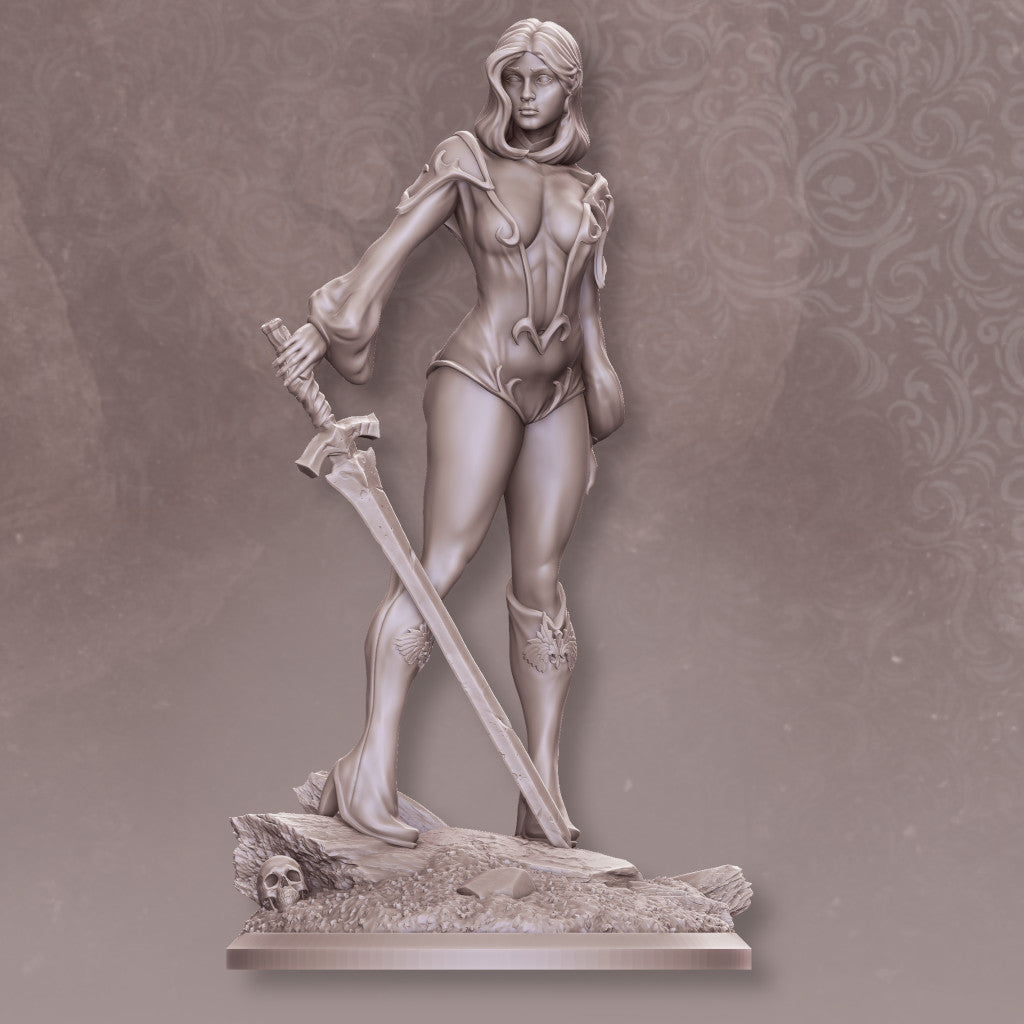 Nomad Sculpts - Sword Dame - 75mm Pin Up/Figure/Model/Diorama