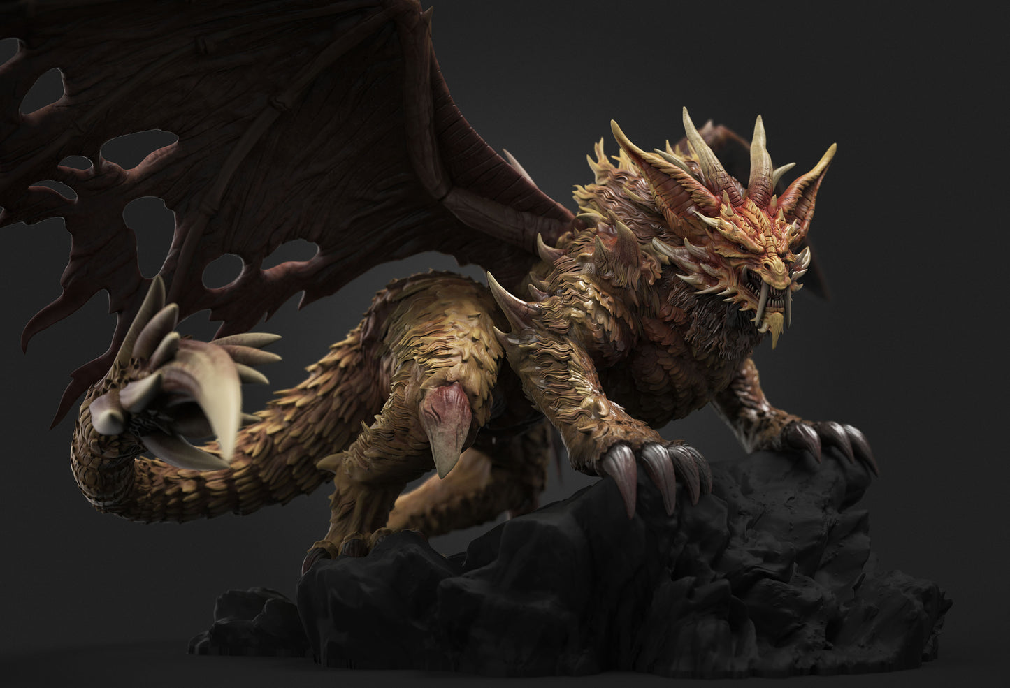 Aether & Alchemist - Infernox the Predator Dragon - DnD/TTRPG Figure/Miniature - Helios3DPrinting