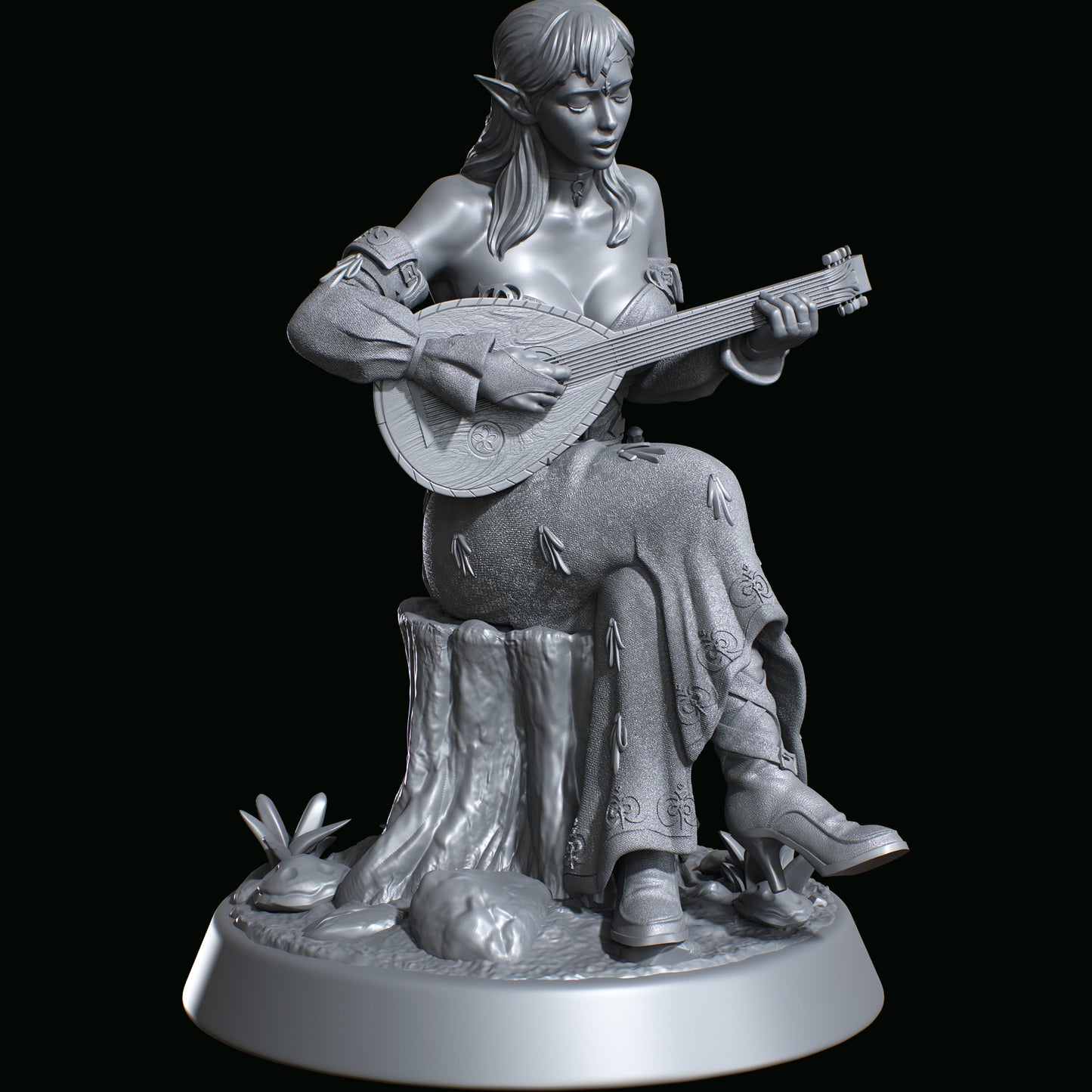 HoldMyMiniatures - Wood Elf Bard #1 - 75mm Pin Up/Figure/Model/Diorama