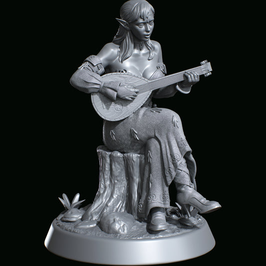 HoldMyMiniatures - Wood Elf Bard #1 - 75mm Pin Up/Figure/Model/Diorama