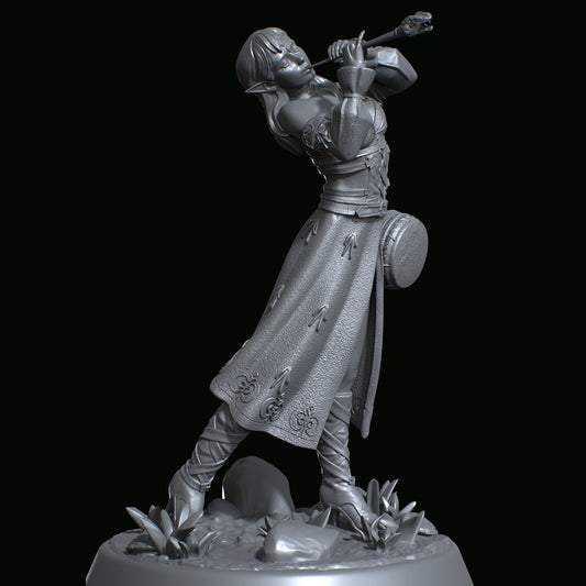 HoldMyMiniatures - Wood Elf Bard #2 - 75mm Pin Up/Figure/Model/Diorama