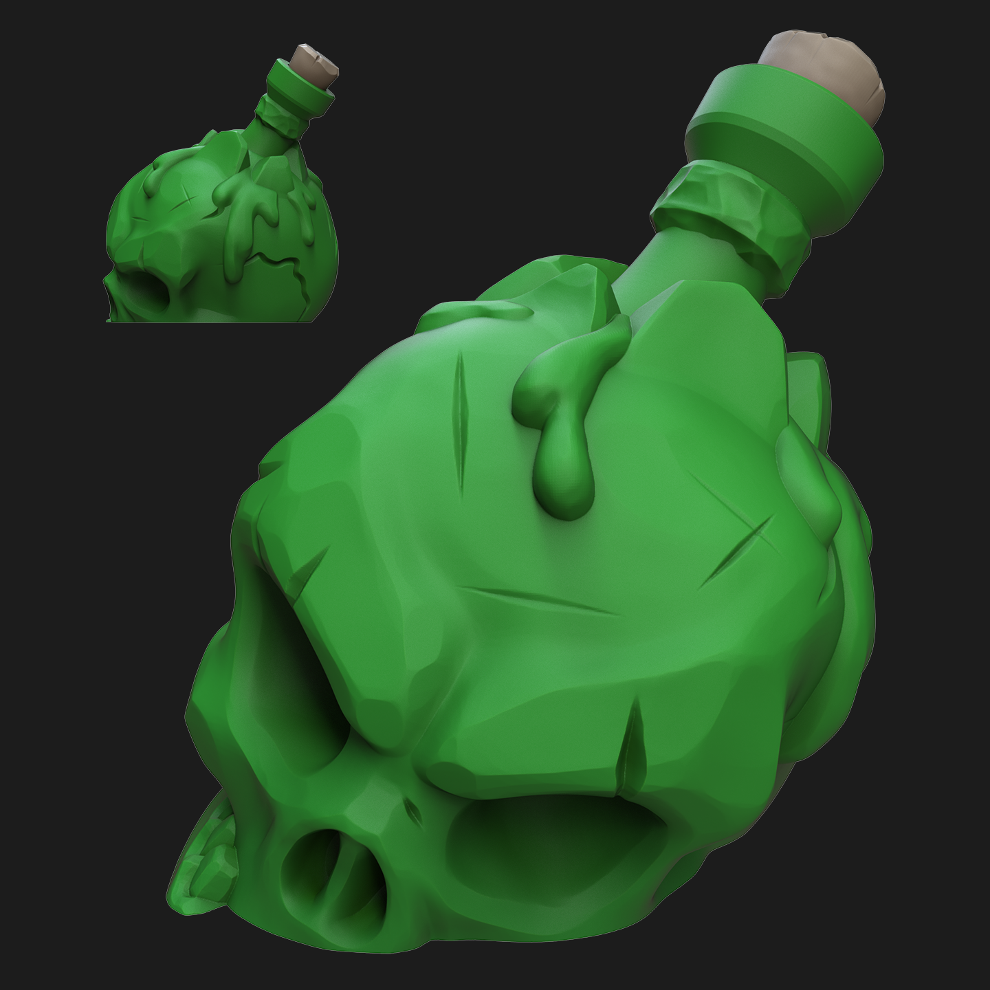 Unchained Games - Props - Skull Potion - Lifesize or Tabletop Sized