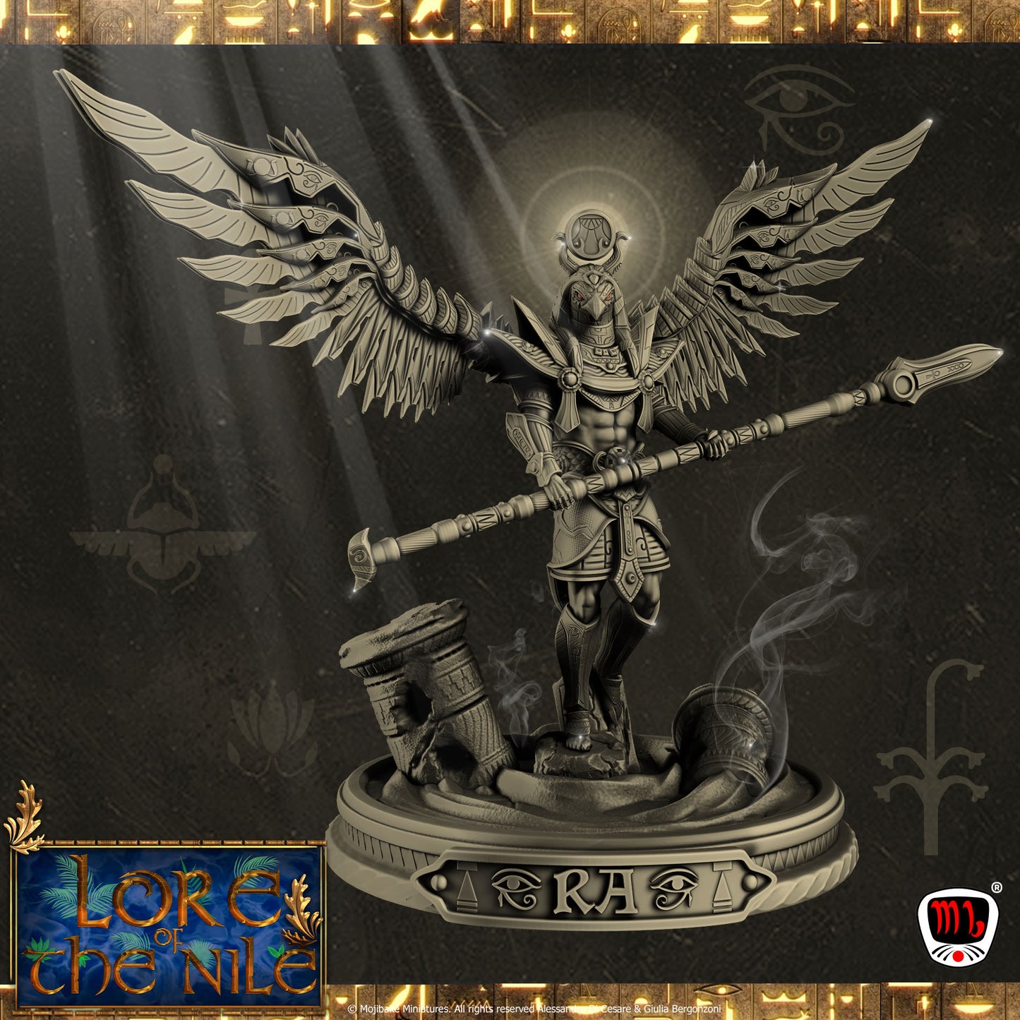 Mojibake - Lore of the Nile -  Ra, God of the Sun - 120mm Pin Up/Figure/Model/Diorama - Helios3DPrinting