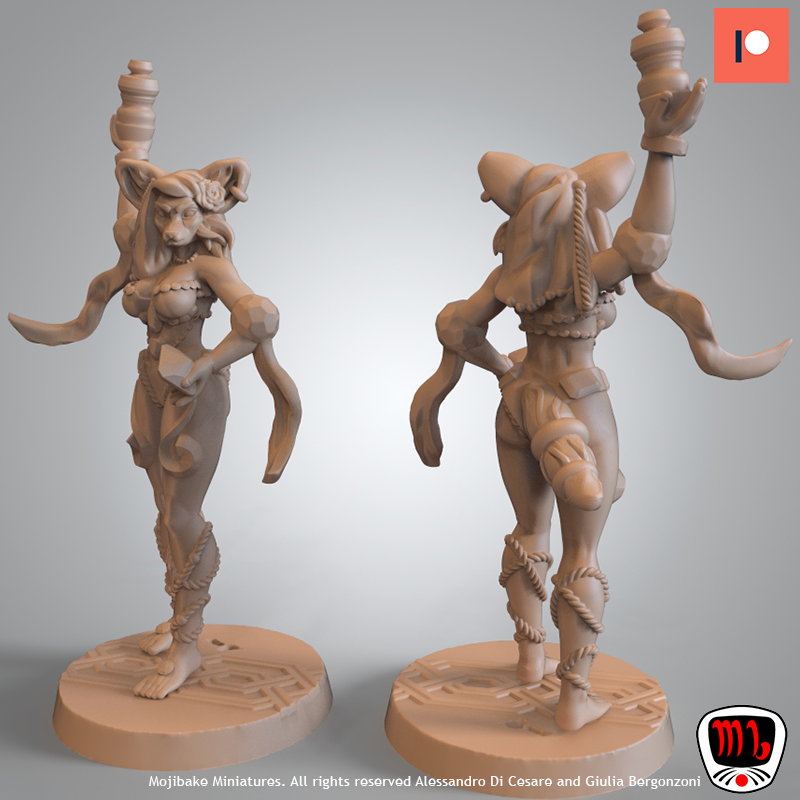 Mojibake - Temple of the Broken Spires - Tabaxi Dancers - DnD/TTRPG Figure/Miniature - Helios3DPrinting
