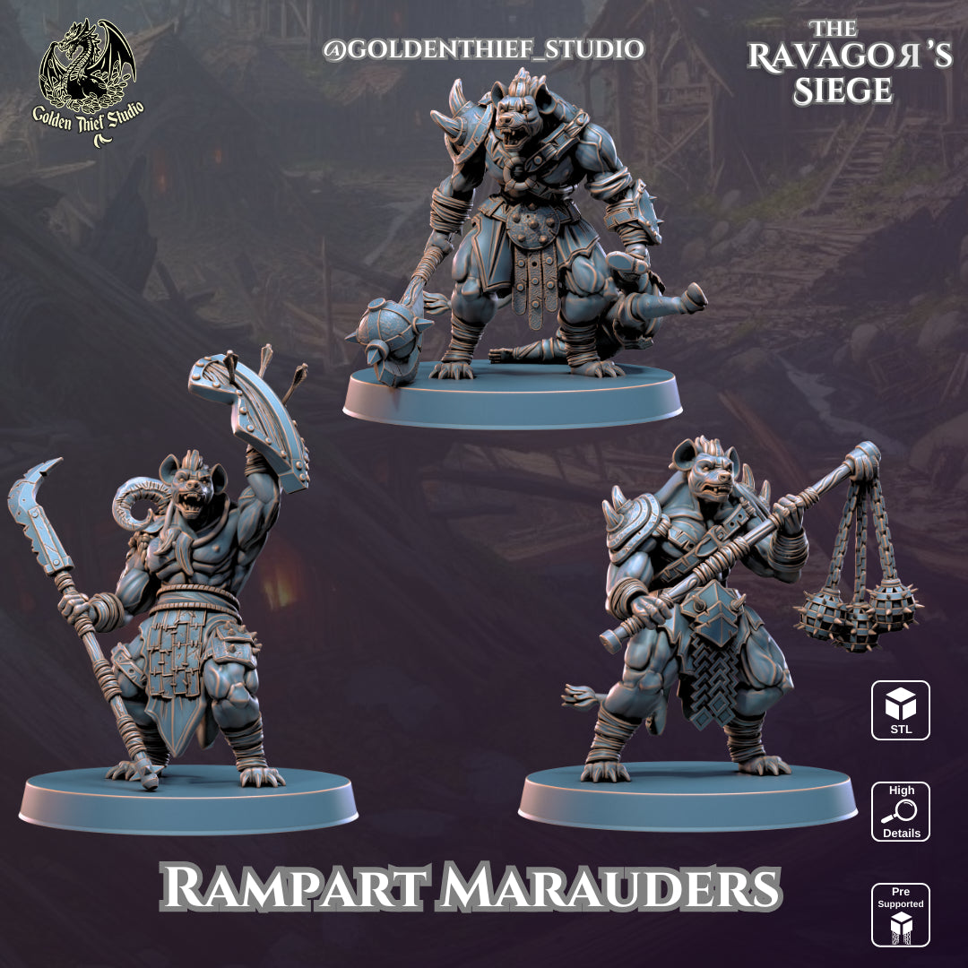 Golden Thief Studio - Gnoll Rampart Marauders - DnD/TTRPG Figure/Miniature