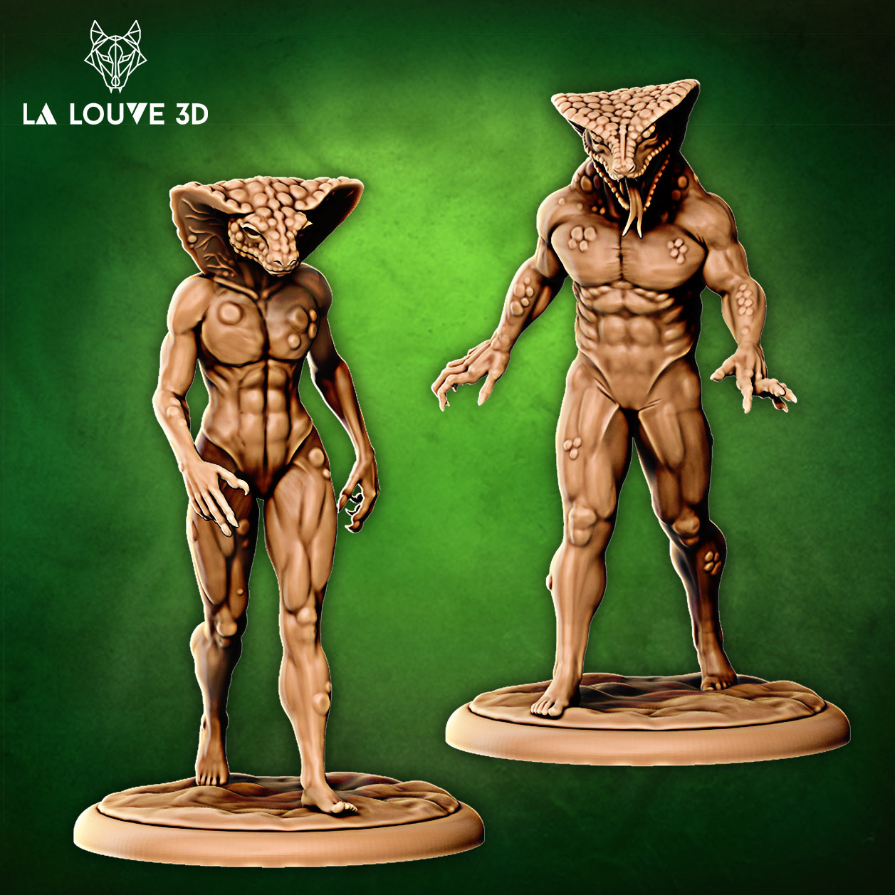 La Louve - Dangerous Monsters #2 - Lizardman - DnD/TTRPG Figure/Miniature