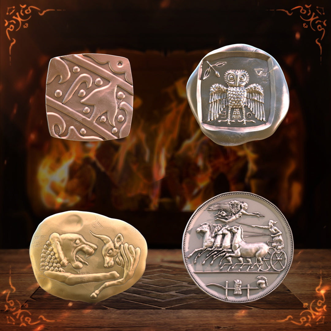 Unchained Games - Ancient Coins x5 - DnD/TTRPG/Roleplaying/Wargames