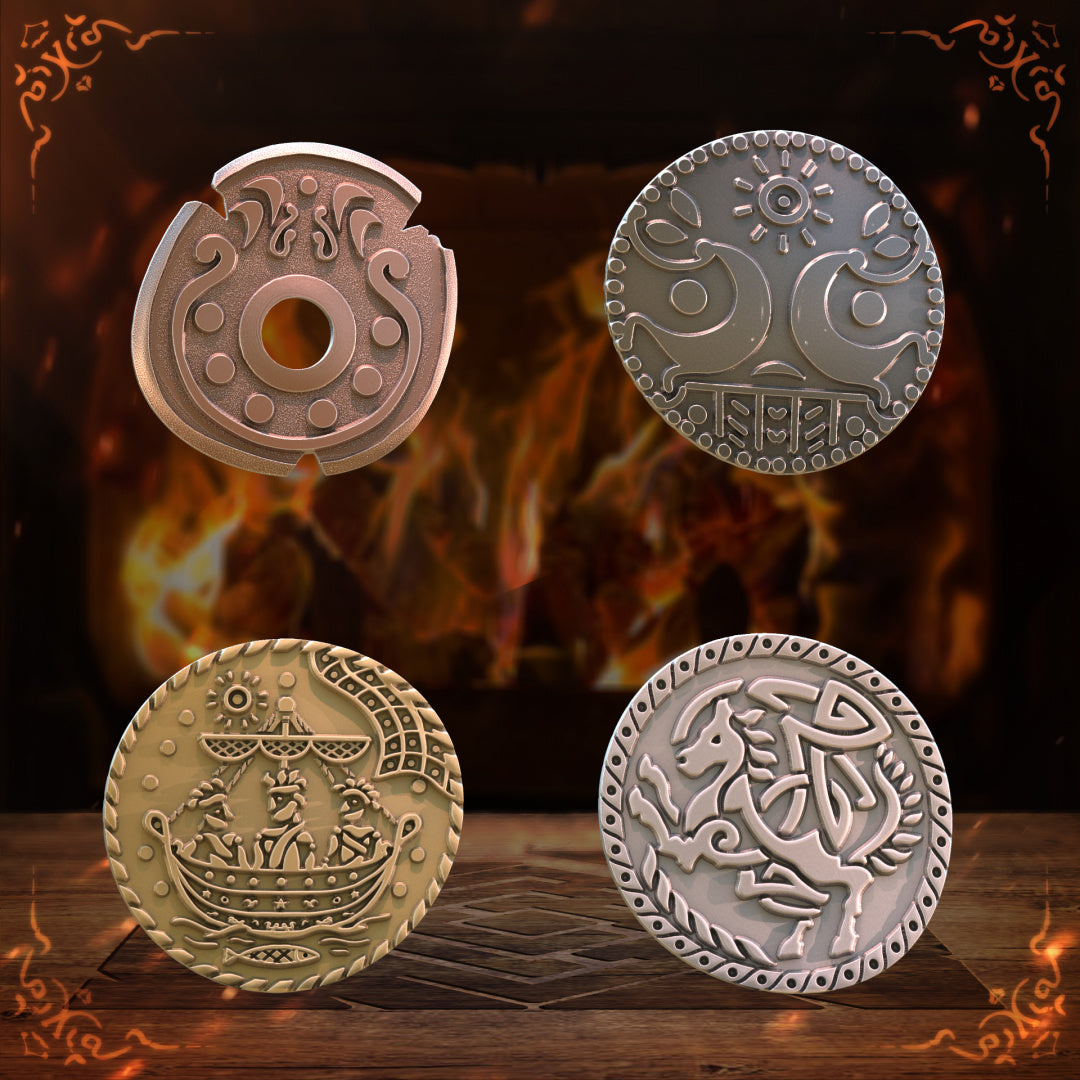 Unchained Games - Celtic Coins x5 - DnD/TTRPG/Roleplaying/Wargames