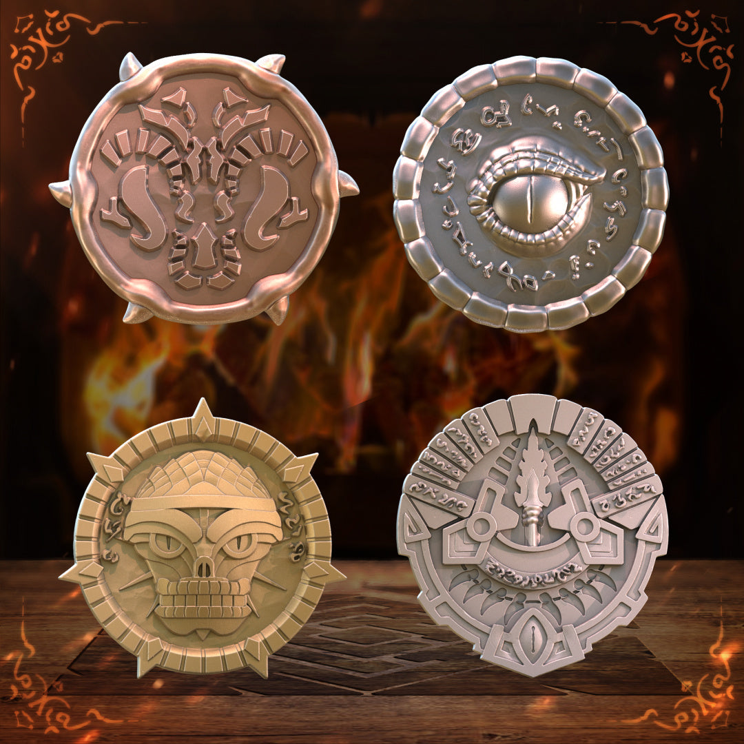 Unchained Games - Lizardfolk Coins x10 - DnD/TTRPG/Roleplaying/Wargames