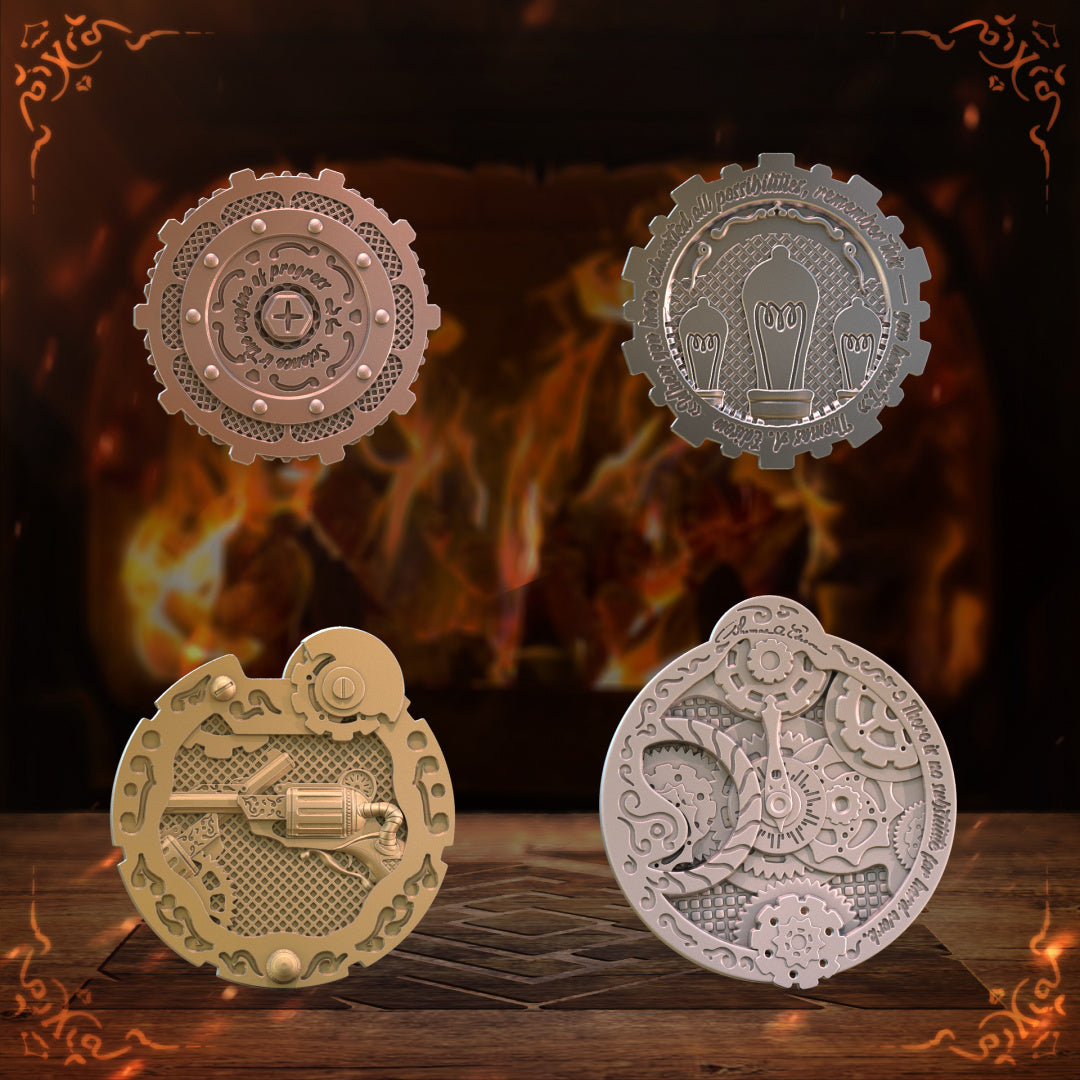 Unchained Games - Steampunk Coins x10 - DnD/TTRPG/Roleplaying/Wargames