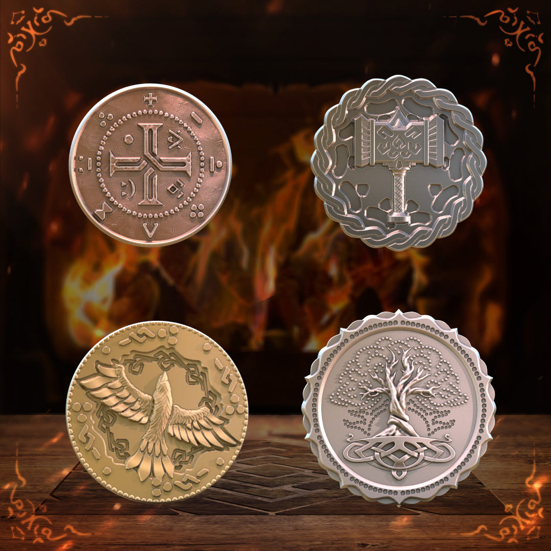 Unchained Games - Viking Coins x5 - DnD/TTRPG/Roleplaying/Wargames