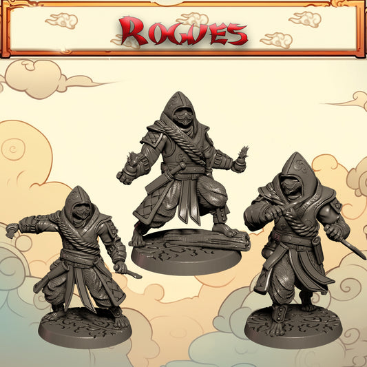 Mojibake - Battle for Xiuyu - Tabaxi Rogues - DnD/TTRPG Figure/Miniature - Helios3DPrinting