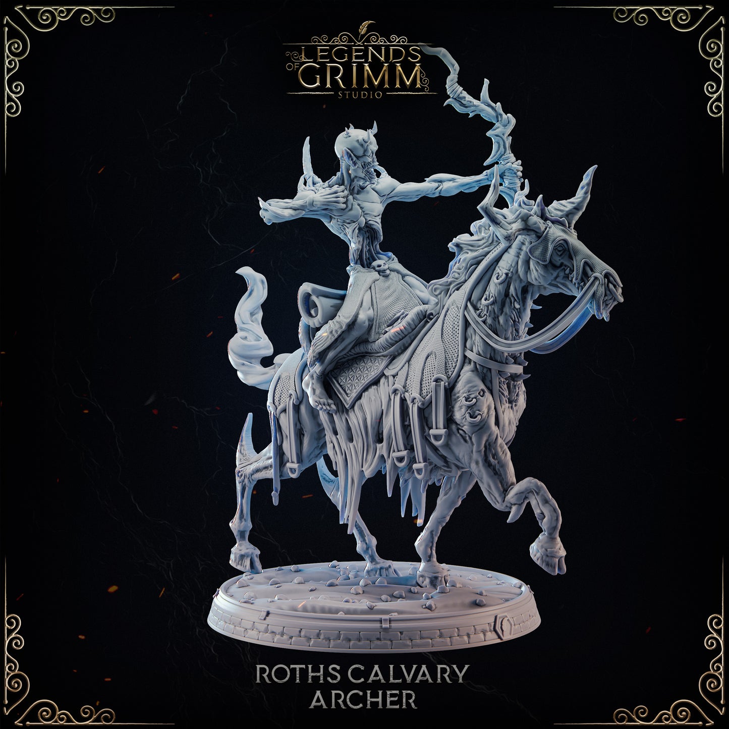 Grimm Legends - Spectral Lair - Undead Archer Rider - DnD/TTRPG Figure/Miniature