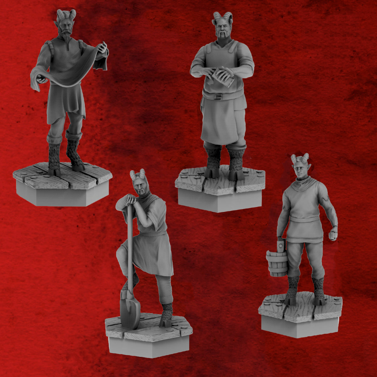 Skadi Studios - Helmsman's Shanties - Satyr Workers  - DnD/TTRPG Figure/Miniature