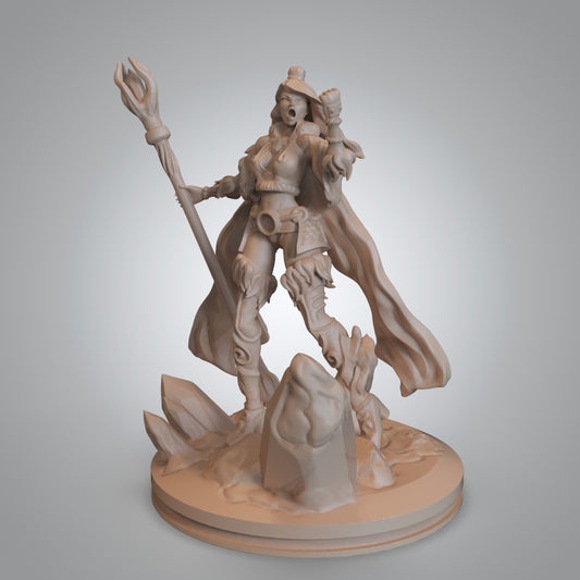 Mojibake - Battle for Genbushan - Human Mage Female #3 - DnD/TTRPG Figure/Miniature