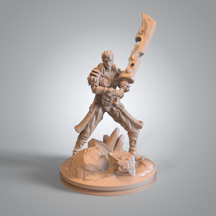 Mojibake - Battle for Genbushan - Human Fighter - 3 Poses - DnD/TTRPG Figure/Miniature - Helios3DPrinting