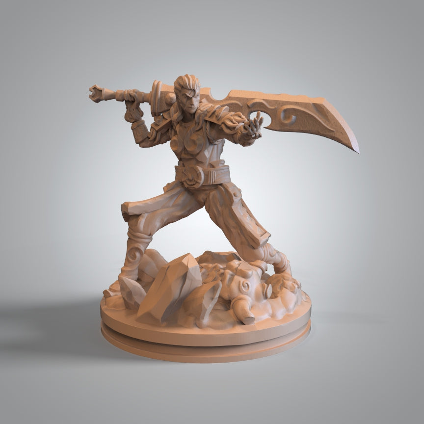 Mojibake - Battle for Genbushan - Human Fighter - 3 Poses - DnD/TTRPG Figure/Miniature - Helios3DPrinting