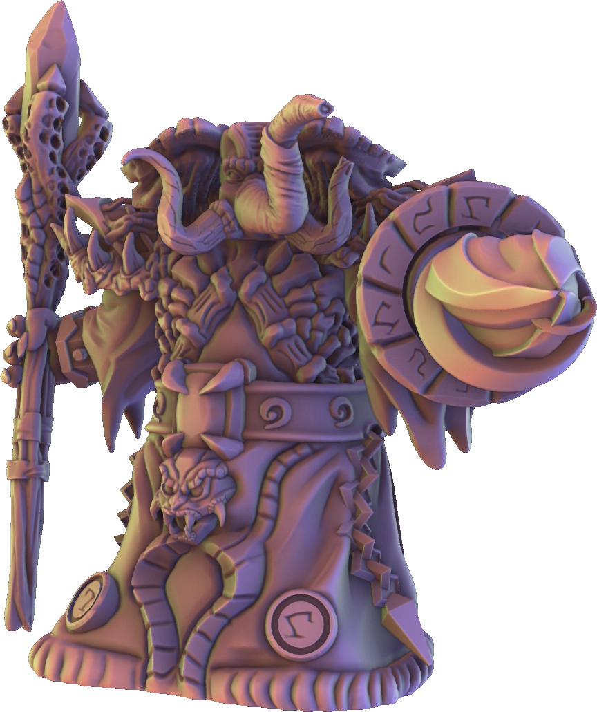 Mojibake - Cult of Chterr-Fagn - Loxodon Warlock - DnD/TTRPG Figure/Miniature