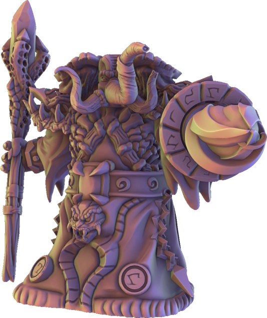 Mojibake - Cult of Chterr-Fagn - Loxodon Warlock - DnD/TTRPG Figure/Miniature