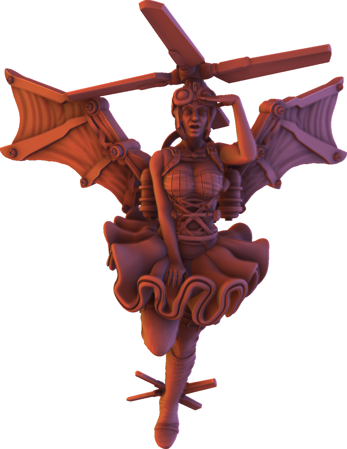 Ravi - Fantasy Girls #5 - Elara Gearspark, False Dragon - 75mm Pin Up/Figure/Model/Diorama