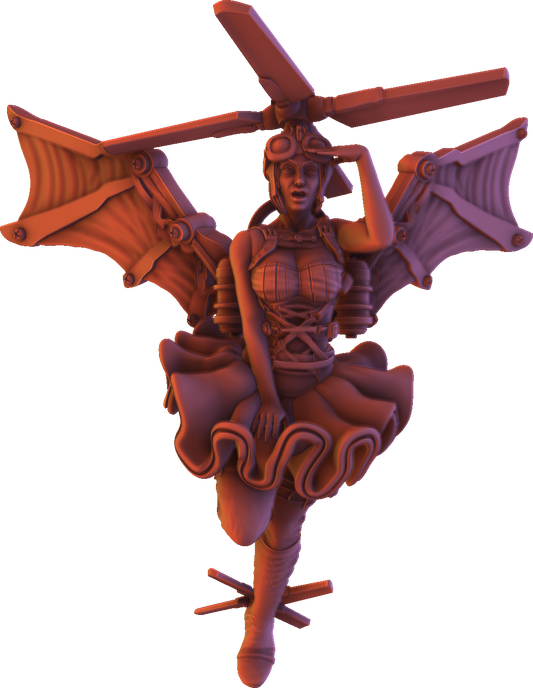 Ravi - Fantasy Girls #5 - Elara Gearspark, False Dragon - 75mm Pin Up/Figure/Model/Diorama