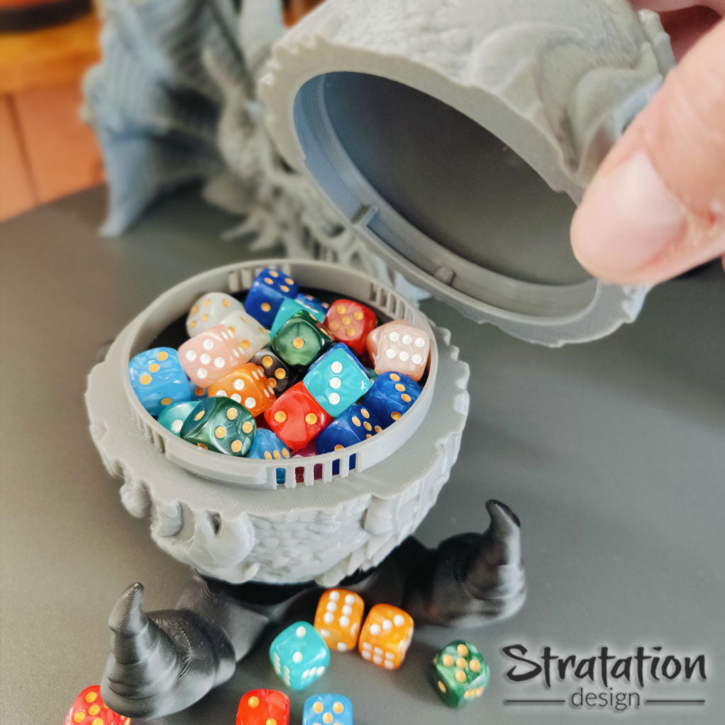 Stratation Design - Skullguard Dragon Egg Dice Box - DnD/TTRPG/Roleplaying/Wargames
