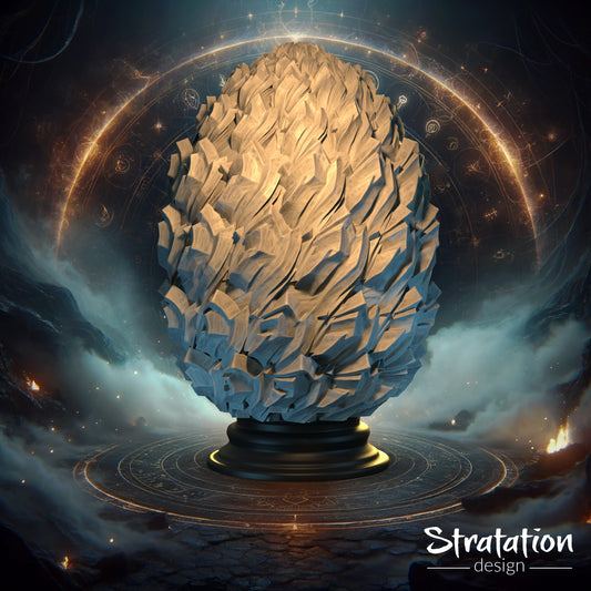 Stratation Design - Steelshard Dragon Egg Dice Box - DnD/TTRPG/Roleplaying/Wargames