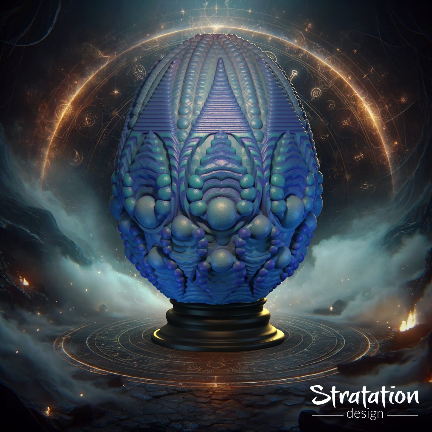 Stratation Design - Tidewalker Dragon Egg Dice Box - DnD/TTRPG/Roleplaying/Wargames