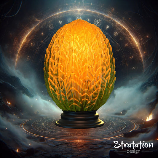 Stratation Design - Dawnflare Dragon Egg Dice Box - DnD/TTRPG/Roleplaying/Wargames
