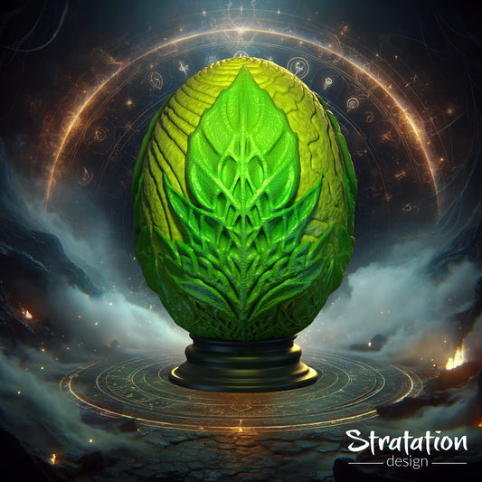 Stratation Design - Greenwhisper Dragon Egg Dice Box - DnD/TTRPG/Roleplaying/Wargames