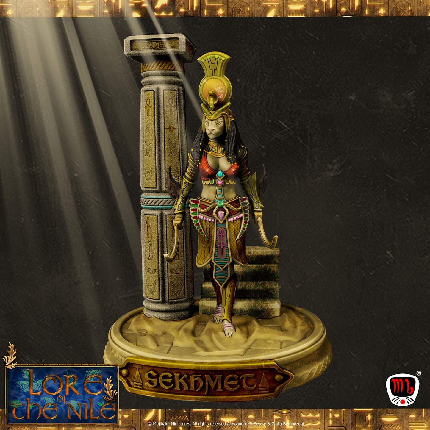Mojibake - Lore of the Nile - Sekhmet, Goddess of War - 120mm Pin Up/Figure/Model/Diorama - Helios3DPrinting