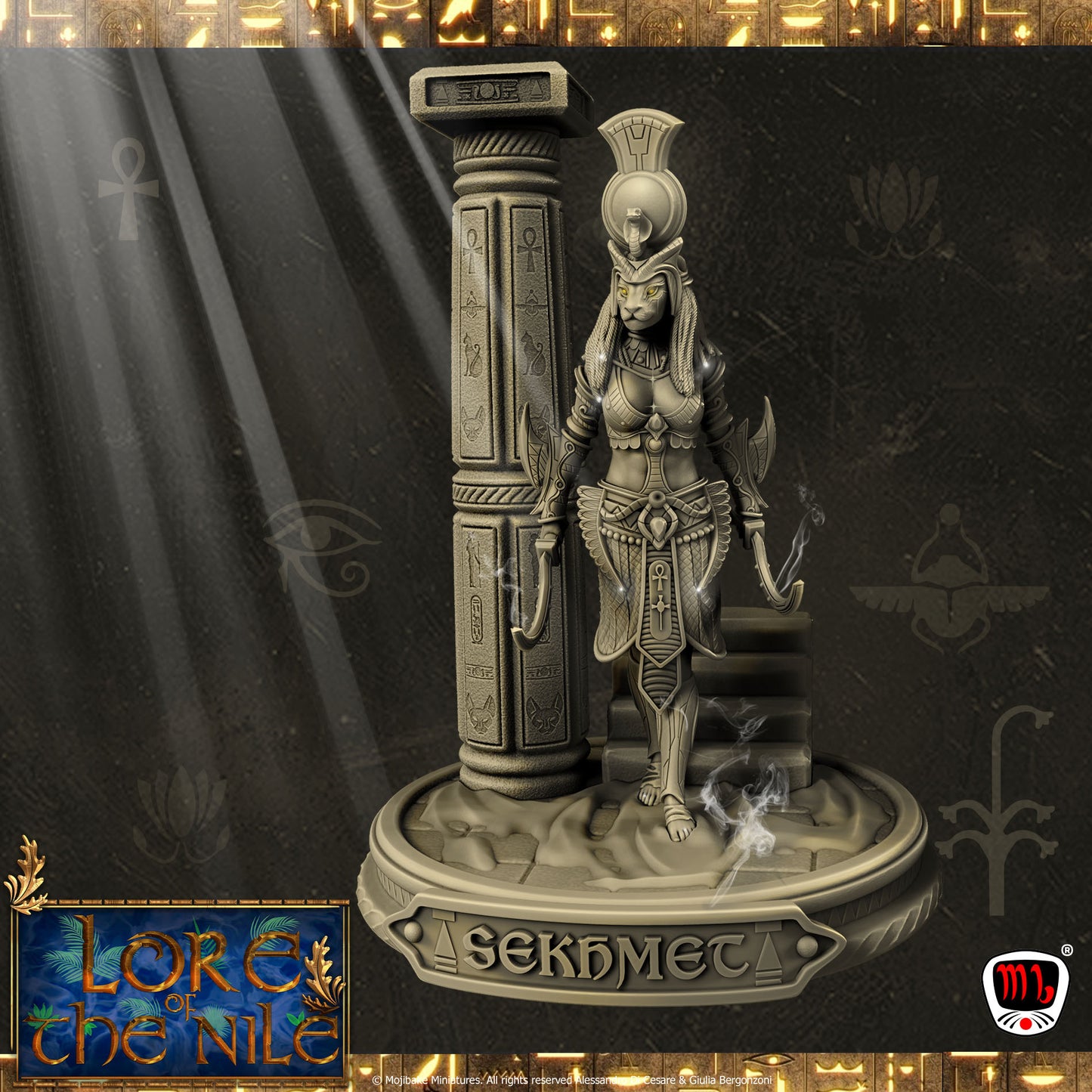 Mojibake - Lore of the Nile - Sekhmet, Goddess of War - 120mm Pin Up/Figure/Model/Diorama - Helios3DPrinting
