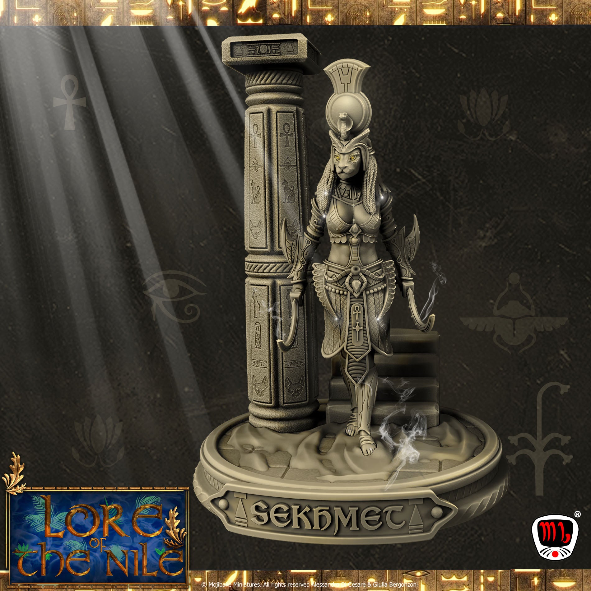 Mojibake - Lore of the Nile - Sekhmet, Goddess of War - 120mm Pin Up/Figure/Model/Diorama - Helios3DPrinting