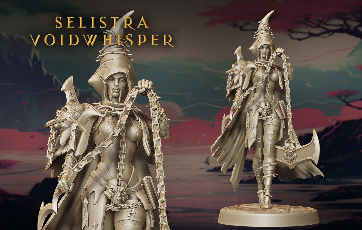 Lily's Minis - Guardian Sisters - Selistra Voidwhisper - 75mm Pin Up/Figure/Model/Diorama