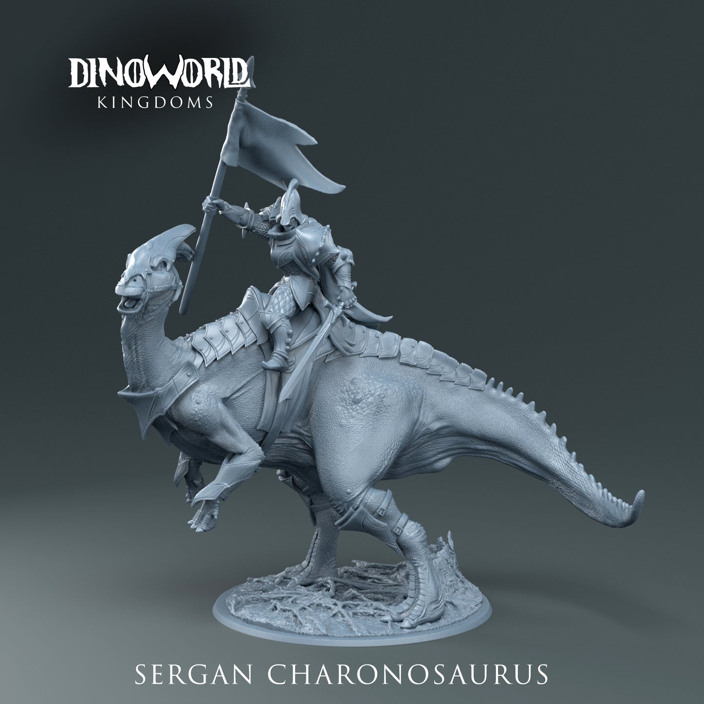 Dinoworld - Kingdoms - Sergant Charanosaurus - DnD/Tabletop/TTRPG Figure