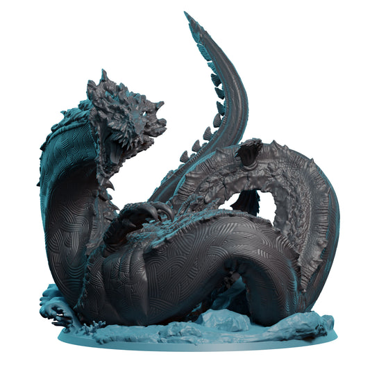 3DPZstudio - Dreadmist - Midgardrsormr/World Serpent - DnD/TTRPG Figure/Miniature - Helios3DPrinting