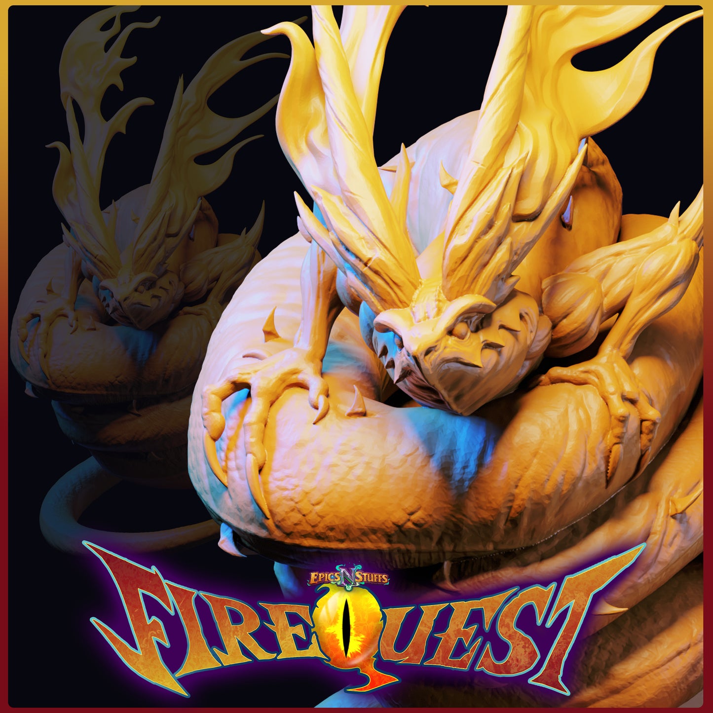 Lance Wilkinson - Fire Quest - Serpent - 75/190mm DnD/TTRPG Figure/Miniature