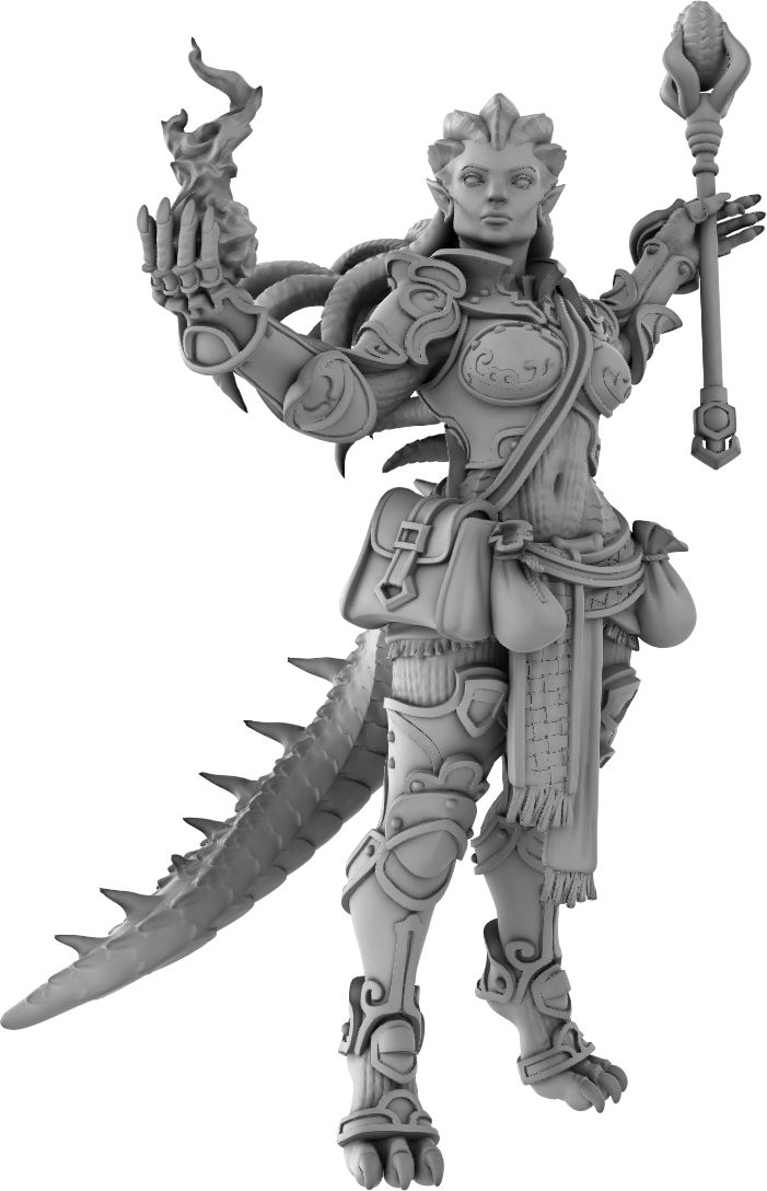 Jugglers Miniatures - Dragonborn Wizard #1 - DnD/TTRPG/Roleplaying/Wargames